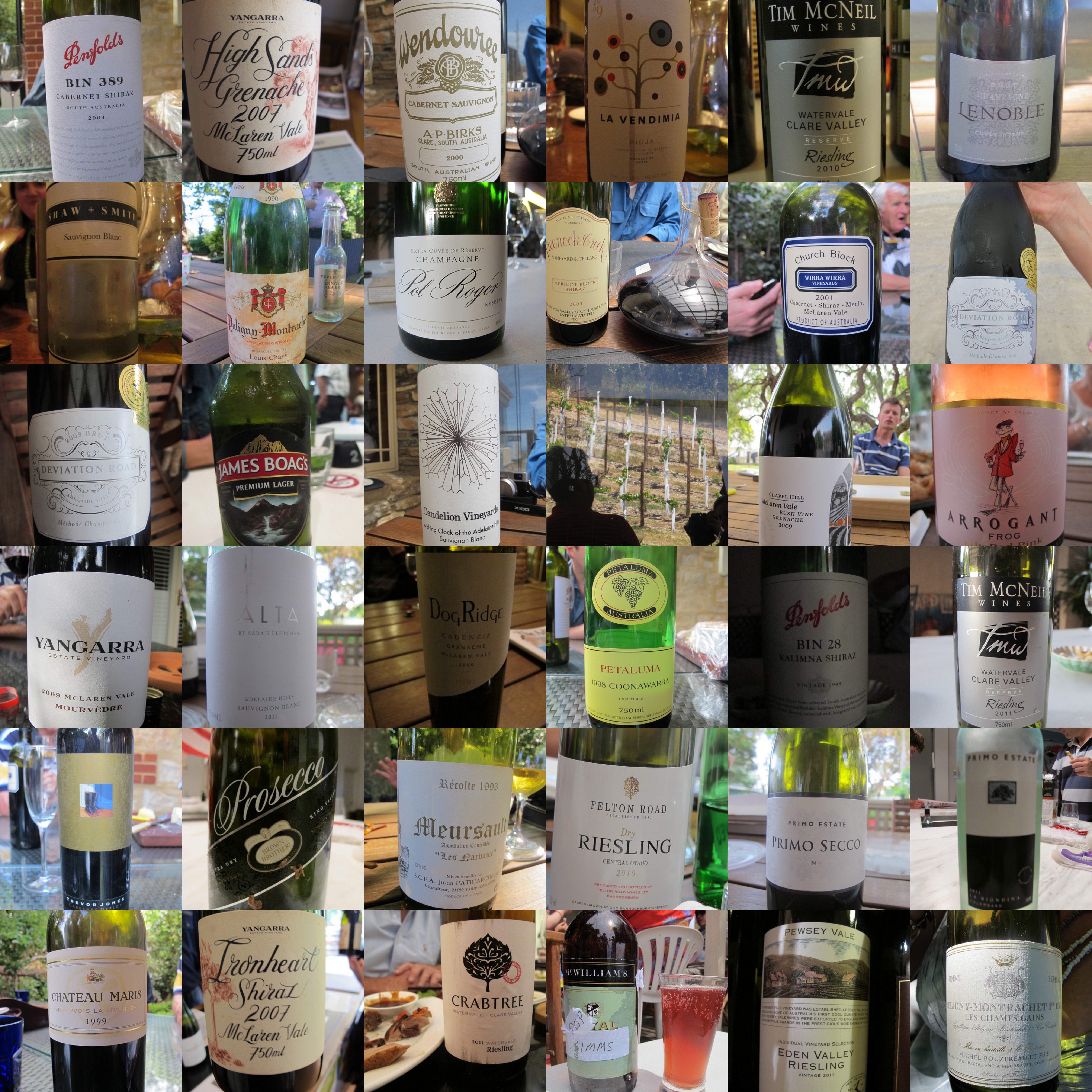 some of the wines drunk